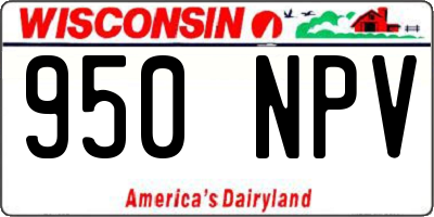 WI license plate 950NPV