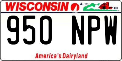 WI license plate 950NPW