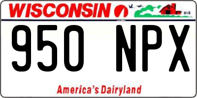 WI license plate 950NPX