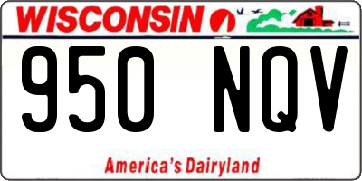 WI license plate 950NQV
