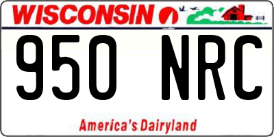 WI license plate 950NRC
