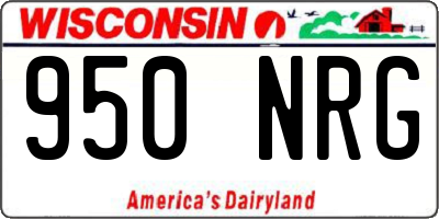 WI license plate 950NRG
