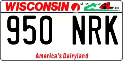 WI license plate 950NRK