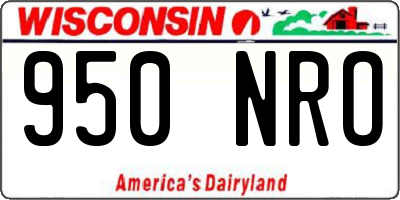 WI license plate 950NRO