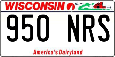 WI license plate 950NRS