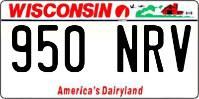 WI license plate 950NRV