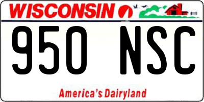WI license plate 950NSC