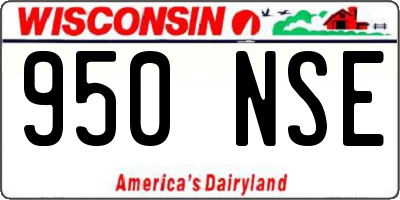 WI license plate 950NSE