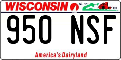 WI license plate 950NSF