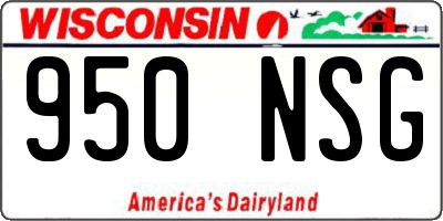 WI license plate 950NSG