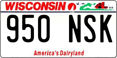 WI license plate 950NSK