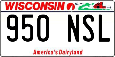 WI license plate 950NSL