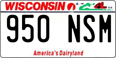 WI license plate 950NSM