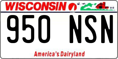 WI license plate 950NSN