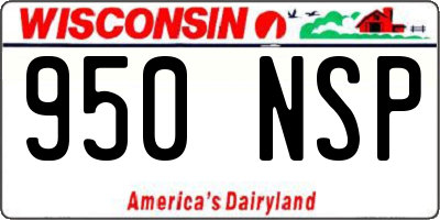 WI license plate 950NSP