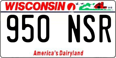 WI license plate 950NSR