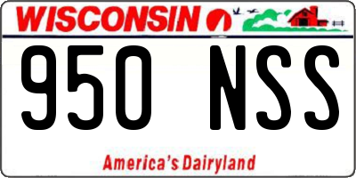WI license plate 950NSS
