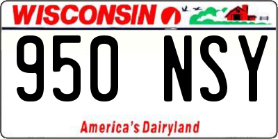 WI license plate 950NSY