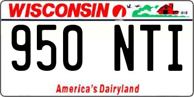 WI license plate 950NTI