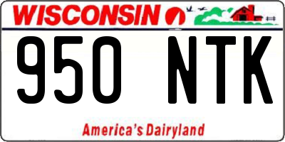 WI license plate 950NTK