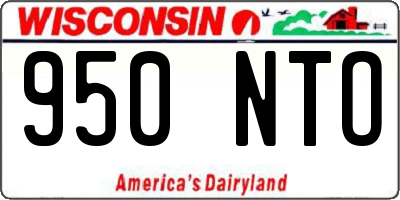 WI license plate 950NTO