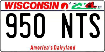 WI license plate 950NTS