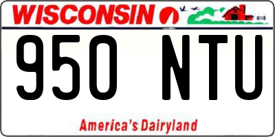 WI license plate 950NTU