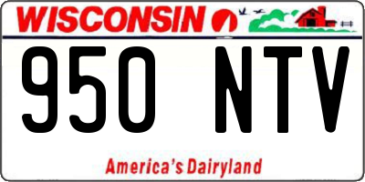 WI license plate 950NTV