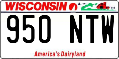 WI license plate 950NTW