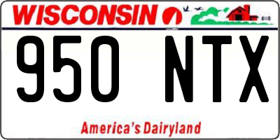 WI license plate 950NTX