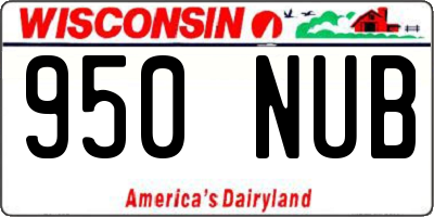 WI license plate 950NUB