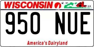 WI license plate 950NUE