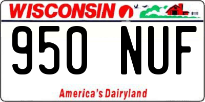 WI license plate 950NUF
