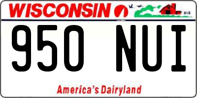 WI license plate 950NUI