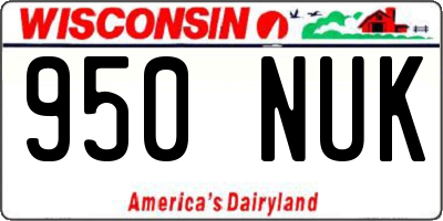 WI license plate 950NUK