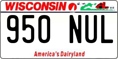 WI license plate 950NUL