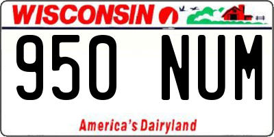 WI license plate 950NUM