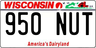 WI license plate 950NUT