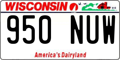 WI license plate 950NUW
