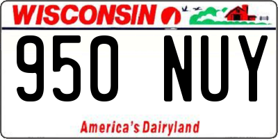 WI license plate 950NUY
