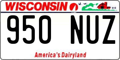 WI license plate 950NUZ