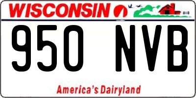 WI license plate 950NVB