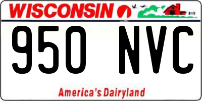WI license plate 950NVC
