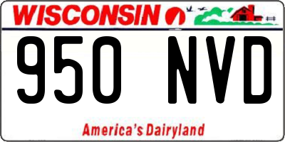 WI license plate 950NVD