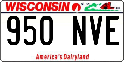 WI license plate 950NVE