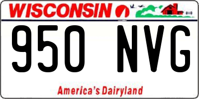 WI license plate 950NVG