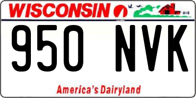 WI license plate 950NVK