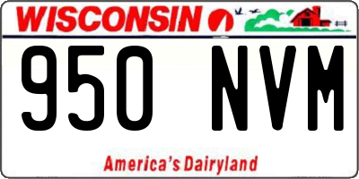 WI license plate 950NVM