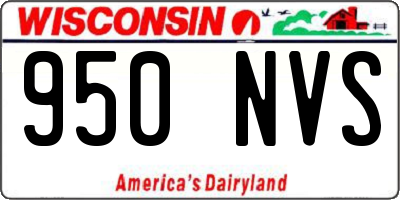 WI license plate 950NVS