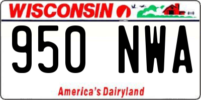 WI license plate 950NWA